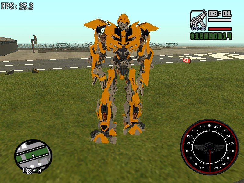 图片[2]-GTA 侠盗猎车 圣安地列斯 变形金刚大黄蜂人形 跑车形态-单机屋-GTA5MOD下载站-好玩的单机游戏网