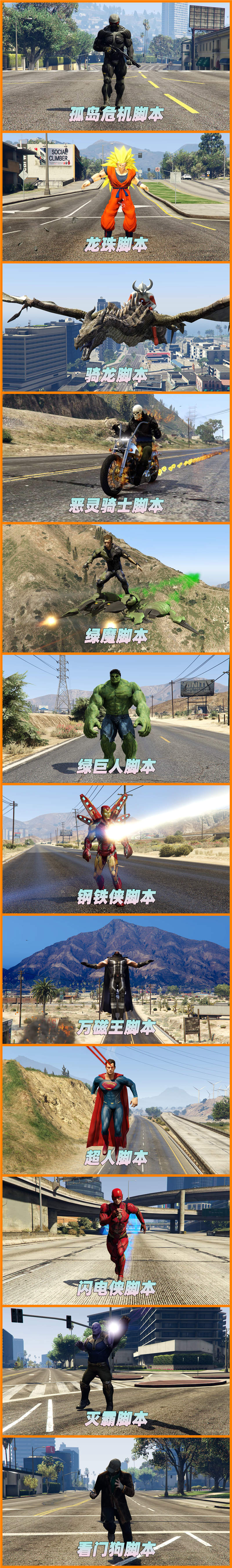 图片[4]-GTA5 v1.41 整合版 原版画质 843位精品人物 1503辆现实载具 中国风 军警人物 国产汽车 中文广告牌 众多超级英雄 [孤岛危机-龙珠-骑龙-恶灵骑士-绿魔-绿巨人-钢铁侠-万磁王-超人-闪电侠-灭霸-看门狗] [赠送：修改器 运行库 无限金币 通关存档]【114GB】-单机屋-GTA5MOD下载站-好玩的单机游戏网